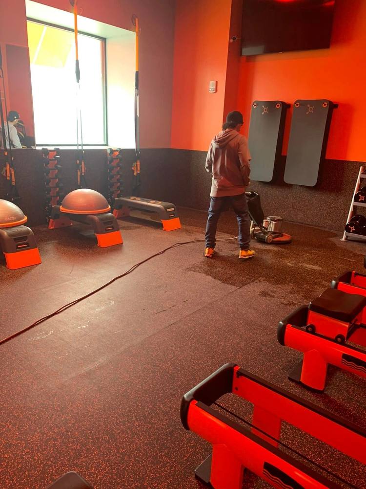 Fitness studio floor care