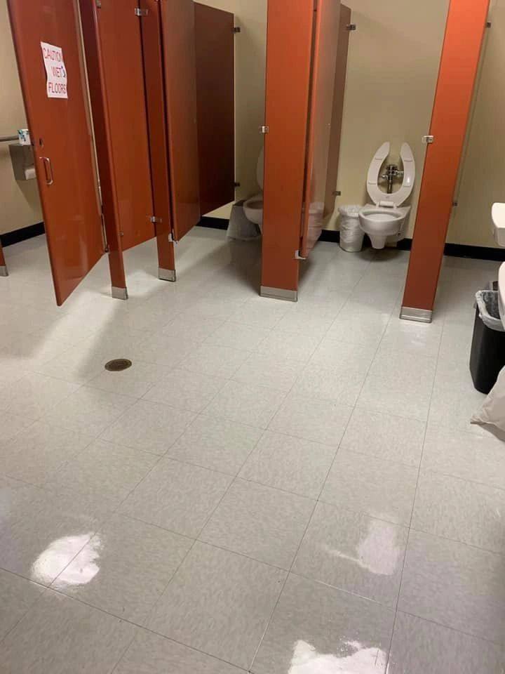 Commercial restroom, cleaned and detailed