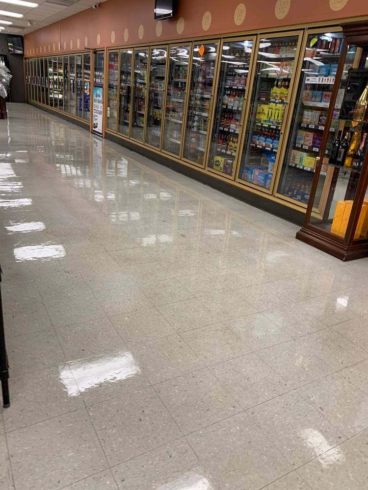 Strip and wax, retail store floor