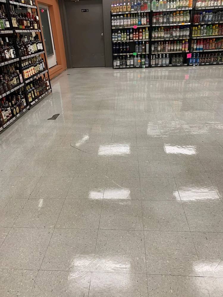 Retail aisle after strip and wax