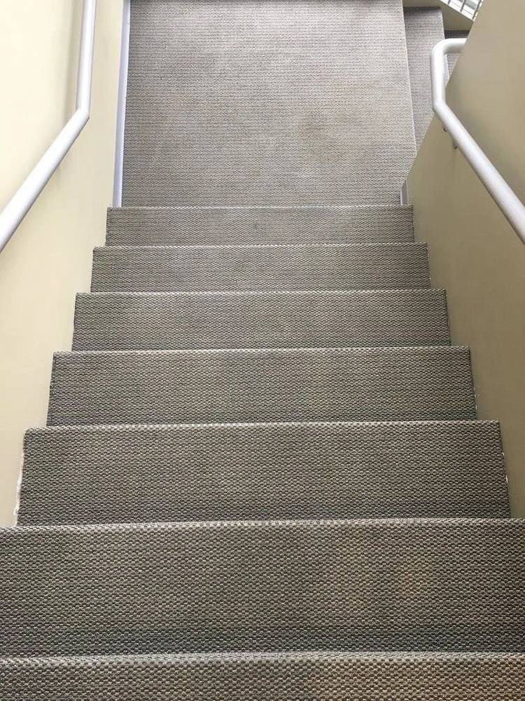 Carpeted stairwell cleaning